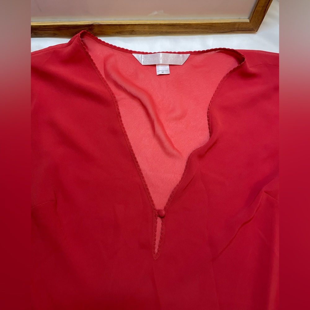 Victorias Secret size medium red sheer night shirt - Picture 3 of 6